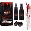 Horuili Sangue Finto Halloween Kit, Trucco SFX Realistico per Zombie e Vampiri | Adatto a Zombie, Vampiri e Giochi di Ruolo