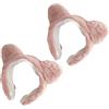 Gatuida 2 Pezzi Fascia Orecchie Gatto in Peluche Rosa per Skincare | Cerchietto Assorbente, Morbido e Confortevole, per Spa, Lavaggio Viso, Dormite e