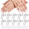 ATQCK 10 Pezzi Anelli per Unghie Regolabili, Anelli per Unghie Wudu con 5 Adesivi, Rimovibili per Indossare Unghia Manicure per Musulmani Donne, Argento
