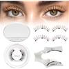 Higu clace Ciglia magnetiche senza eyeliner, effetto naturale, forte magnete con applicatore, non richiede colla, stile B-marrone