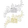 XFSRG 2 Pezzi Pettine Capelli Sposa con Cristalli e Perle Donna Eleganti | Fermaglio Capelli Accessori per Acconciature da Sposa Cerimonia Donna