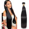 Tuheerst Capelli Umani Straight Human Hair Bundles 1B Natural Black Human Hair Extensions Echthaar Tressen Double Weft Unprocessed Virgin Hair for Woman 1 Bundle 14 Inch