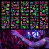 XMIRAKLIX Tatuaggi Temporanei Fluo 10 Fogli - Tatuaggi Finti per Festival UV | Trasferelli adulti 9,7 x 17,2 cm come accessori fluo party da indossare per concerti club e festival