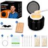 XTYMBH Kit di cera per peli del naso, per uomini e donne, kit ceretta viso con mini riscaldatore nero, riscaldamento rapido USB, temperatura costante, cera da 100 g, 20 bastoncini, multi-accessori, kit