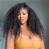 NICMISS Parrucca Capelli Umani Kinky Curly Half Wig 3 In 1 Seamless Flip 24 Inch | 3 In 1 Seamless Flip Over Half Wigs 180% Density Headband Wigs Human Hair for Women with Drawstring Natural Black