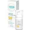 COSMETIC PLANT OZON Siero Solare Viso Acido Ialuronico SPF 50 Protezione UVA/UVB + Idratazione Profonda, Fluido Ultra-Leggero, Rapido Assorbimento, Vitamina E e Pantenolo, Anti-Fotoinvecchiamento Antirughe Antietà