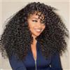 NICMISS Parrucca Capelli Umani Kinky Curly Half Wig 3 In 1 Seamless Flip 22 Inch | 3 In 1 Seamless Flip Over Half Wigs 180% Density Headband Wigs Human Hair for Women with Drawstring Natural Black
