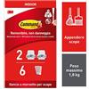 3M Command Supporti per Scope, 2 Supporti Bianchi e 6 Strisce Adesive | Supporti per Appendere Scope e Moci, senza Danneggiare le Pareti, Rimozione senza Residui, Sostengono fino a 1,8 kg