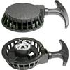 Auped Avviatore di avviamento a tirare in lega di alluminio per mini moto 47cc 49cc Pocket Bike Chopper ATV Quad, Avviatore in nylon Mini Easy Pull con viti Nero