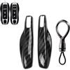 HIBEYO Custodia per chiave auto, adatta per Porsche Panamera Spyder Carrera Macan Boxster Cayman Cayenne 911 970 981 in fibra di carbonio, organizer per chiavi, con telecomando, colore nero A
