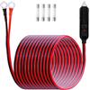 LANMINGLEL Accendisigari per auto da 16 AWG con cavo terminale ad anello O, 12 V-24 V, cavo di prolunga con fusibile da 15 A, inverter per pompa ad aria, tazza elettrica (4 m)