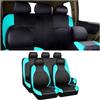 JNNJ 9 Pezzi Coprisedili per Auto, Coprisedili Universali in Pelle Traspirante, Set Copri-Sedile per Anteriori E Posteriori, Set Completo Di Accessori Interni per Autos Veicolo SUV(Blu-verde)