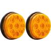 Biqing [2 Modes]Biqing 2PCS 9-LED Indicatori Laterali Luci Ambra,3 Inch Rotonde LED Laterali/Anteriore/Posteriore Indicatori 24V Luce di Ingombro Lampada per Rimorchi/Furgoni/Roulotte/Camion
