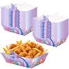 Fancysky Barchette Finger Food in Carta, 20 Pezzi, Tema Sirena | Vassoi per Finger Food e Snack, Contenitori in Cartone per Patatine Fritte, Feste e Buffet, Pieghevoli e Impilabili