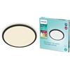 Philips LED Lampada da Soffitto Superslim, 18W, Luce Bianca Calda 2700K, 3 impostazioni di luce - dimmerabile senza dimmer, IP44, Nera