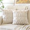 Artscope 2 Pezzi Natalizio Federe in Lana Corta Velluto Copricuscini Morbido Decorativo Fodere per Cuscino Lusso Stile per Divano Camera da Letto Natale Beige 35x35 cm