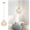 Sxtiger Lampada a Sospensione per Isola Cucina e Tavolo, 3-Colori Rosé Oro Lampada Pendente con Paralume Acrilico, a Collegamento Fisso per Soggiorno Ingresso Camera (Champagne-Oro)