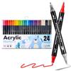 Generic 24 pennarelli a doppio pennello per libri da colorare per adulti, penne fini e doppie per diari, calligrafia, disegno, arte + forniture artigianali per regali oggetti alla moda