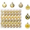 HongChelle Palline di Natale, 42 pezzi, decorazioni a forma di albero di Natale, 3 cm, in plastica infrangibile, colore: oro