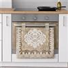 Masters House Biancheria per la Casa Masters House Copriforno Decorativo Fiammetta 40x50cm Imbottitura 1,5cm Tela Poliestere 250gr Protezione Fornelli Cucina Lavabile Design Pizzo Elegante Lacci Bottoni Made in Italy (Beige)