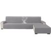 Ystyle Copridivano 3 Posti Con Penisola (L 255 CM), Grigio Chiaro | Copridivano Angolare Destra/Sinistra Reversibile, Trapuntato, Fodere Divano Forma L, Antigraffio Antimacchia e Lavabile