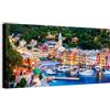 WALLAZZ Quadri Moderni Soggiorno Liguria - Genova, Sanremo, Alassio, Rapallo, Santa Margherita - 100% Made in Italy - Stampa HD su Tela Canvas - Quadro Camera da Letto - Qualità Artigianale - 60x120cm