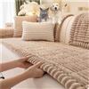 ZGDDPZA Copridivano spesso lavabile, Universale Mobili Protector, Antiscivolo, Antimacchia, Per Soggiorno da 2, 3 e 4 posti, protezione per mobili per soggiorno (Light brown,60 × 120 cm)