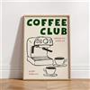 Baibexing 1 Stampa Su Tela Vintage Del Coffee Club, Poster Con Tazza Di Caffè Per Cucina, Ufficio, Soggiorno, Ristorante. 21X30Cm Senza Telaio