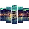 AREDE Set di 5 Stampe da Parete Quadri Moderni Decorazioni da Muro per Casa Soggiorno Camera da Letto e Cucina Canale di Venezia| 120 x 80 cm | Pronto da appendere