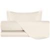 VANITA' DI RASO Completo letto Lenzuola di Raso Singolo, Made in Italy, Lenzuolo piano 150x290cm + Lenzuolo Sotto con Angoli 90x190cm + 1 Federa a 2 Volani 50x80cm - Panna