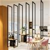 Liyadolaam Scaffali per decorazioni galleggianti in legno, mensola sospesa a soffitto con struttura in metallo in ferro Scaffalature per Libreria da cucina Scaffale per padelle per bar Soggiorno Cucina Negozio