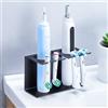 YYBO Porta Spazzolino Elettrico, Porta Testine Spazzolino Elettrico, Portaspazzolini da Bagno Muro O Scrivania, Supporto per Spazzolini e Dentifricio (Nero)