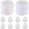 PH PandaHall PandaHall Cordoncino cavo in gomma da 15 m, con chiusura in plastica, 2 mm, 3 mm, per lavori a maglia, barbiere, per la creazione di gioielli fai da te