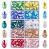 PONABEADIY 1 scatola 10 colori 120 pezzi 15x10mm Perline di Vetro A Goccia Foro Verticale Cristlega Trasparente Sfaccettato Colore AB Goccia D'Acqua Ciondoli Sciolti Distanziatore Perline per Creazion