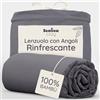 Bambaw Lenzuolo angoli 90x190 cm bambù, Altezza fino a 35 cm, Lenzuolo antiacaro e anallergico, Lenzuola morbide ed eleganti, Biancheria letto rinfrescante estiva, Lenzuola in bambù (Antracite)