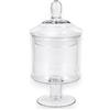 KORAT Barattolo Portaconfetti in Vetro con Coperchio e Base a Stelo, Confettiera Trasparente 1,2 L per Confettata, Cerimonie, Matrimonio, Battesimo, Comunione, Candy Bar e Decorazione Tavola, Eventi