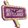 Disney Beetlejuice BJC3000 - Orologio da parete a forma di cartello rosso e giallo