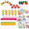 Ceeyoll 80 Pezzi Decorazioni per Cocktail,per Feste Estive, Spiaggia | Decorazioni Cocktail Estate, Ombrellini Cocktail, Cannucce Hawaiane, Materiali di alta Qualità, Motivi Ricchi