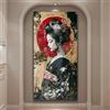KEMEIQI Quadro su tela con geisha giapponese, dipinto astratto, donna, arte murale, poster vintage anime, stampe per camera da letto, soggiorno (50x100 cm/senza cornice)