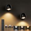 SKUTZTEK Applique LED da interno set da 2 applique alto/basso ricaricabili con batteria 3600 mAh controllo touch e telecomando 3 modalità luminosità regolabile applique per camera da letto e soggiorno-nero