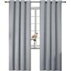 YSTELLAA Tende 100% Oscuranti Per Interni 2 Pezzi, 140×260cm, Effetto Lino, Tende Termiche, Con Anelli, Tenda Termica Isolante Freddo E Caldo, Fonoassorbenti, Moderne, Grigio Chiaro