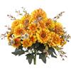 CEWUDA 2 Pezzi Fiori Finti per Decorazioni Autunnali Girasoli Finti Seta Floreali Bouquet Fiori Artificiali per Cimitero Tavolo Matrimonio Festa Soggiorno Interni ed Esterni Giardino