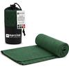 NARCISO Asciugamano Palestra Ideale come Telo Mare Microfibra si Asciuga Rapidamente, Asciugamani Uomo Donna per Pilates, Spiaggia, Viaggio, con Comoda Sacca per il Trasporto (90x170cm, Verde Scuro)