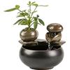FEELIN Fontana a Cascata da Tavolo Fontana d'acqua in ceramica Decorazione Ufficio Fontana da tavolo Feng Shui Decorazione creativa dell'ufficio del desktop del soggiorno dell'interno Fontane d'acqua al Cope