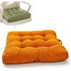 LUPATDY Cuscino da pavimento, portatile, con manico, 40 x 40 cm, cuscino da yoga per sedersi a terra, in velluto trapuntato, quadrato, comodo per cucina, sgabello da bar e terrazza (arancione)