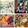 DìMò ART Quadri Moderni Wassily Kandinsky 4 pz 30x30 CM cadauno Stampa su tela Canvas Arredamento Arte Classica Arredo per cucina, camera da letto, soggiorno, salotto, bar, ufficio, ristorante
