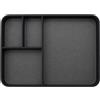 Naapesi Svuotatasche in Pelle Nero,Organizer da Scrivania e Comodino | Organizer per Cassetti Scrivania da Ufficio Vassoio Portaoggetti PU Tray con 4 Scomparti per Chiavi, Occhiali, Portafoglio