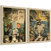 Nacnic Set Di 2 Stampe Divertenti Per Il Bagno Immagini Con Animali Divertenti Nel Wc, Poster Divertenti, Lavandino E Doccia, Stile Vintage Originale A4 Senza Cornice