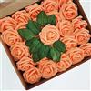 HAOSHICS 25 pezzi di fiori artificiali, rose in schiuma realistiche al tatto, rose finte con stelo per bouquet da sposa, San Valentino, festa per la presentazione del neonato, festa, decorazione per
