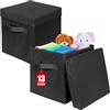 powerking Scatola di stoccaggio Bins, 2 pacchetto pieghevole tessuto stoccaggio cubo con coperchio, vestiti organizzatore cassetto per armadio e giocattoli stoccaggio, 33 x 33 x 33 cm,Nero